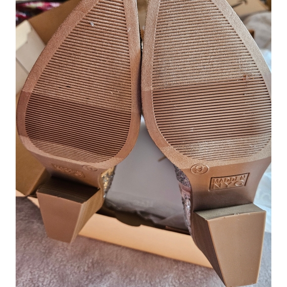 ⭐ NWT ⭐ Madden NYC Glitter Cowgirl Boots 9 Medium Beige/Crystal - Picture 11 of 12